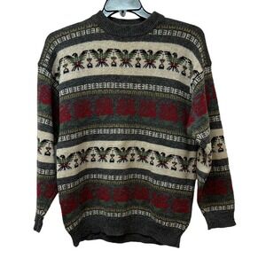 Vintage COWICHAN Style Eagle Wool Sweater Made in China Men's L